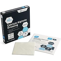 Medpride Calcium Alginate Wound Dressing Pads| 4.25” x 4.25” Patches, 10-Pack| Antimicrobial, Non-Stick Padding, Sterile, Highly Absorbent & Comfortable| Flexible & Gentle on The Skin, Faster Healing