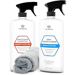 TriNova Granite Care Bundle - pH Neutral Granite Cleaner for Daily Cleaning & Granite Sealer to Protect Against Stains