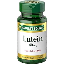 Nature's Bounty Lutein Pills, Eye Health Supplements and Vitamins, Support Vision Health, 40 mg, 30 Softgels