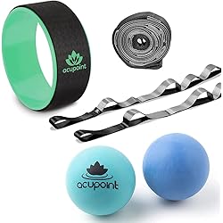 Acupoint Physical Massage Therapy Ball Set - Ideal for Yoga, Deep Tissue Massage, Trigger Point Therapy and Myofascial Release Physical Therapy Equipment Yoga Wheel Back Stretcher - 13x5-inch Super St