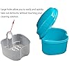2 Pack Colors Denture Bath Case Cup Box Holder Storage Soak Container with Strainer Basket for Travel Cleaning Light Blue, White