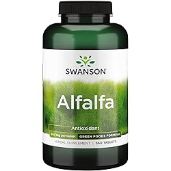 Swanson Alfalfa - Herbal Supplement to Help Rejuvenate and Revitalize - Vegetarian Supplement Made with Organic Alfalfa to Promote Energy Support Any Time of Year - 360 Tablets, 500mg Each