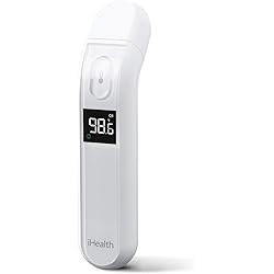 iHealth Forehead Thermometer for Adults, The Non Contact Infrared Baby Thermometer for Fever, Medical Thermometer with Fever Alarm and Sound Switch, Digital Infrared Thermometer for Home