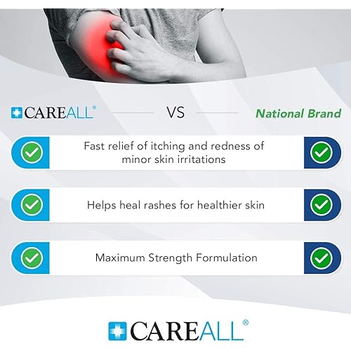3 Pack CareALL 1% Hydrocortisone Cream, 1oz Tube, Maximum Strength Formulation, Relieves Itching and Redness, Compare to Active Ingredient of Leading Brand