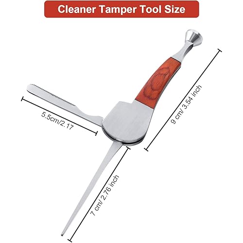 3 Packs 3-in-1 Cleaner Tamper Tool Stainless Steel Reamers Tamper Tool Scraper Nozzle Cleaner Tamper Tool Set
