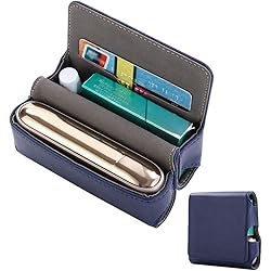 Goodern Compatible for Carry Case Cover High PU Leather Wallet Tobacco Storage Pouch Bag with Cartridge Slot for IQOS 3.0IQOS 3 Duo Blue