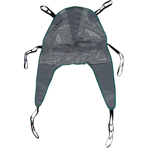 Patient Aid Universal Mesh Bath Patient Lift Sling with Head Support, Divided Leg Shower Sling, Medium