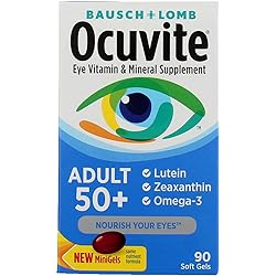 Bausch Lomb Ocuvite Adult 50 Eye Vitamin & Mineral Supplement Softgels 90 ea Pack of 2