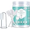 Baby Toothbrush, Baby Tongue Cleaner, 40Pcs Disposable Infant Toothbrush Clean Baby Mouth, Gauze Toothbrush Infant Oral Cleaning Stick Dental Care for 0-36 Month Baby Free 1Pcs Finger Toothbrush