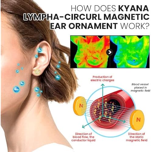 Metiz Lymphvity Magnetherapy Earrings, Magnetic Acupressure Slimming Earrings, Magnetic Lymph Detox Earrings, Magnetic Slimming Earrings, Non Piercing 1Pair Gold