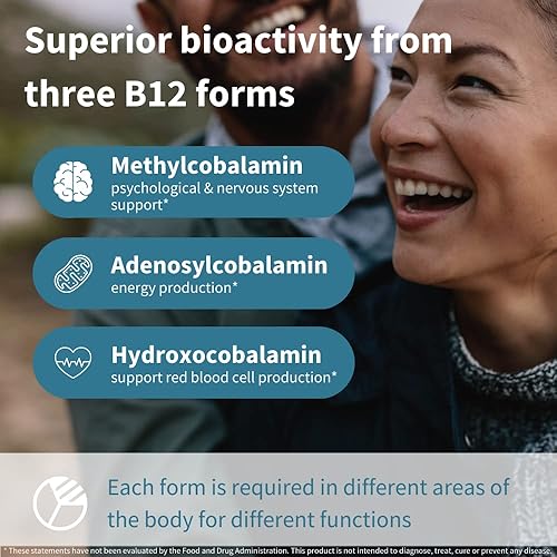 Super B12-Complex 1000mcg, Sublingual Vitamin B12, Methylcobalamin, 180 Servings, Adenosylcobalamin & Hydroxocobalamin, Clean Label, High Absorption Sugar-Free Melts, Vegan, by Igennus