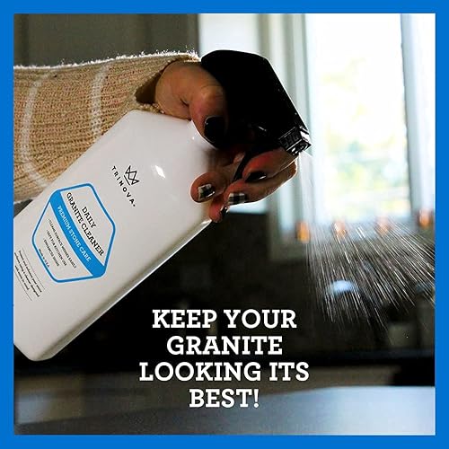 TriNova Granite Care Bundle - pH Neutral Granite Cleaner for Daily Cleaning & Granite Sealer to Protect Against Stains