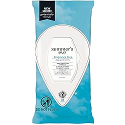 Summer’s Eve Fragrance Free Gentle Daily Feminine Wipes, pH balanced, 32 Count