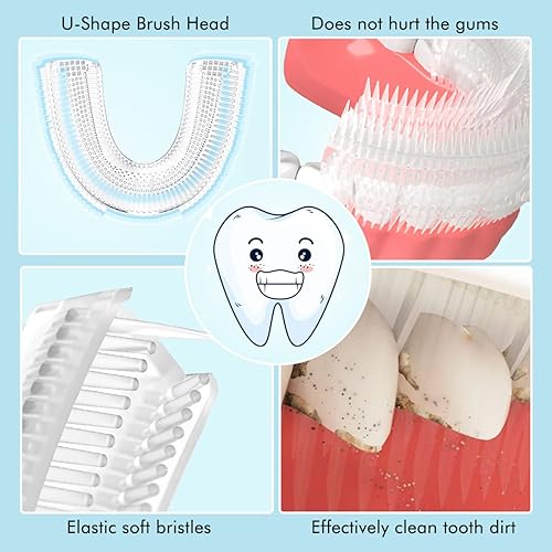 Snefe Original Electric Toothbrush Replacement Heads 2PC U Shaped Adults Ultrasonic Toothbrush Replacement Head, Food Grade Silicone
