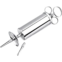 Ear Wax Removal Syringe 4 OZ - Brass with Chrome Finish Ideal for Household, EMT, Firefighter, Police, Medical Student, School and Hobby