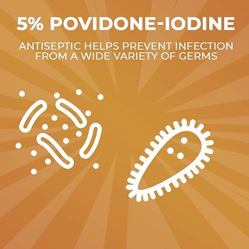 Betadine Antiseptic Dry Powder Spray, No Mess, No Drip, No Sting Promise, 5% Povidone-Iodine for Minor Cuts, Scrapes and Burns, 2 Ounce Spray can