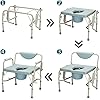 Mefeir Bedside Commode Chair 550 Lbs Heavy Duty Drop Arm Medical, Homecare Toilet Seat with Safety Steel Frame, 6 Quart Capacity Pail, Adjustable Height Support Tool-Free Assembly