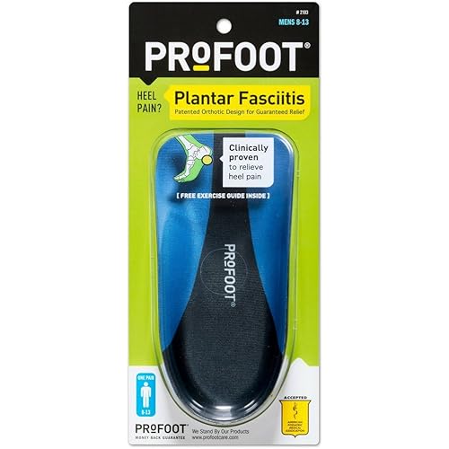 Profoot Orthotic Insoles for Plantar Fasciitis & Heel Pain, Men's 8-13, 1 Pair