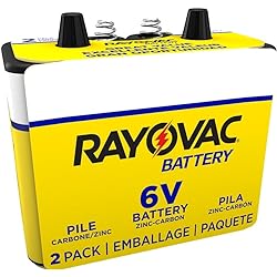 Rayovac 944-2R: 6-Volt Heavy Duty Lantern Battery with Spring Terminals - 2 Pack