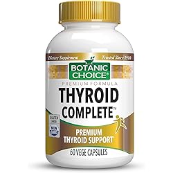 Ultra Premium Thyroid Complete, Helps Support Natural Adrenal Health Energy Metabolism, Powerful Proprietatry Herbal Blend, Panax Ginseng Ashwagandha, 60 Count Pills Capsules, Botanic Choice