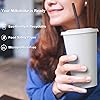 16 oz. - 50 sets] Disposable Paper Cups with Paper Lids, Compostable Non-Plastic Cups Eco Friendly Recyclable Cups with Covers for Iced Coffee
