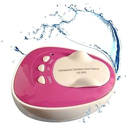 Global-Dental Mini Ultrasonic Contact Lens Cleaner Kit Daily Care Fast Cleaning New CE-3200 Pink