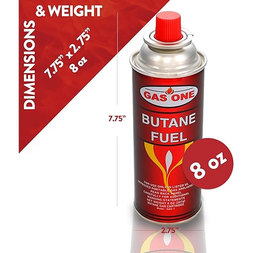 GasOne Butane Fuel Canister 12 Pack