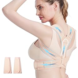 Women Back Braces Posture Corrector, Adjustable Upper Back Brace for Clavicle Support and Providing Pain Relief from Neck, Back Brace and Posture Corrector for Women and Men SmallMedium 27-37