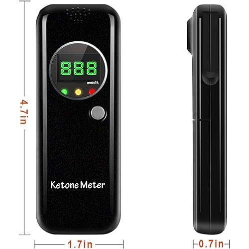 Lencool Ketone Breath Meter for Ketosis Testing Keto Test Kit with 10PC MouthpiecesBlack