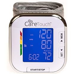Care Touch Digital Wrist Blood Pressure Monitor, Wrist Blood Pressure Cuff Size 5.5-8.5, Blood Pressure Monitors for Home Use, Automatic High Blood Pressure Machine with Batteries & Carrying Case