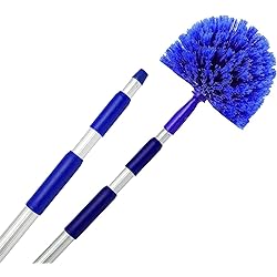 Cobweb Duster, Extendable Reach 20 feet, Ceiling Fan Duster | 3-Stage Aluminum Telescoping Pole | Medium Stiff Bristles | Long Handle Webster Duster for Cleaning | U.S Duster Co