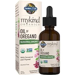 Garden of Life mykind Organics Oil of Oregano Seasonal Drops 1 fl oz 30 mL Liquid, Concentrated Plant Based Immune Support - Alcohol Free, Organic, Non-GMO, Vegan & Gluten Free Herbal Supplements