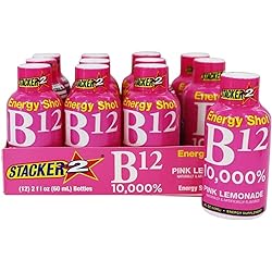 Stacker 2 Pink Lemonade B12 Energy Shot, 2oz 12 Pack