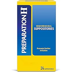 Preparation H Hemorrhoid Suppositories for Itching and Discomfort Relief -24 Count
