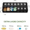 Pill Organizer 2 Times A Day, Sukuos Am Pm Pill Box 7 Day Weekly Pill Case for PillsVitaminFish OilSupplementsBlack