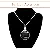 MAGDEPO 3X Necklace Magnifying Glass Stylish Silver Frame Reading Magnifier Pendant Accessories with Card Magnifiers for The Seniors and Elders
