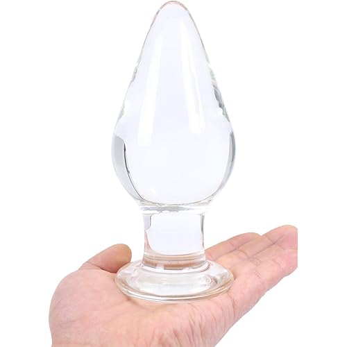 Epichao Huge Head Glass Butt Plug Crystal Anal Plug Bum Plug Bomb Plug Anal Trainer Anal Expander Training Sex Toy 6.3inch L