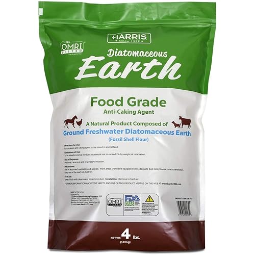 HARRIS Diatomaceous Earth Food Grade, 4lb with Powder Duster Included in The Bag