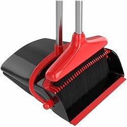 Broom and Dustpan Set for Home Upgrade 51” Upright Broom and Dust Pan with Long Handle for Home Office Kitchen Indoor Cleaning