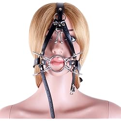 FST Metal Spider Ring Gag with Head Slave Harness Nose Hook Flirting Mouth Gags Sex Toys for Couple Adult Games Unisex Sex Products Silver