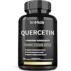 Quercetin Capsules 3550mg, 5 Months Supply & Berberine, Stinging Nettle, Turmeric, Black Pepper | Promotes Cardiovascular, Respiratory Health, Supports Immune | Powerful Antioxidant, Anti Inflammatory