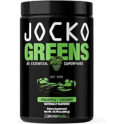Jocko Greens Powder - Greens & Superfood Powder for Healthy Green Juice - Keto Friendly with Spirulina, Chlorella, Digestive Enzymes, Probiotics - 30 Servings PineappleCoconut Flavor
