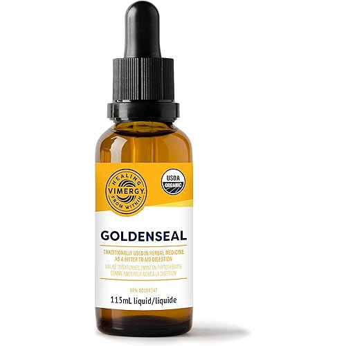 Vimergy USDA Organic Goldenseal Extract – Immunity Booster – Alcohol Free Goldenseal Tincture - Gluten-Free, Non-GMO, Kosher, Corn-Free, Soy-Free, Vegan & Paleo 115 ml