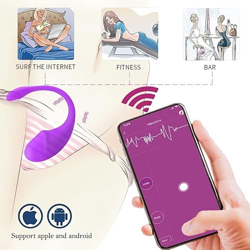 Woman Remote Control Vibe for Couples- Smart Pelvic Floor Exerciser Waterproof Bladder Control Strengthening Trainer with APP Remote Control USB Chargeable Purple