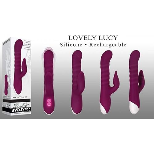 Evolved Love Is Back - Lovely Lucy - Rabbit-Style Thrusting & Twirling Shaft, with Dual Motors, Clitoral Stimulator Vibrator for Women - Red