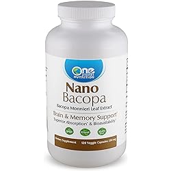 One Planet Nutrition Nano Bacopa 250 mg, Bacopa Monnieri Capsules, Bacopa Monnieri Leaf Extract Supplements, Non-GMO, Gluten-Free Brain Supplement - 120 Capsules