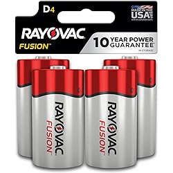Rayovac D Batteries, Fusion Premium D Cell Battery Alkaline, 4 Count