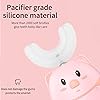 Kid's Ultrasonic U-Shaped Electric Toothbrush,3 Clean Modes,IPX7 Waterproof,360°Silicone Automatic Toothbrush for Kids Aged 2-8Pink01