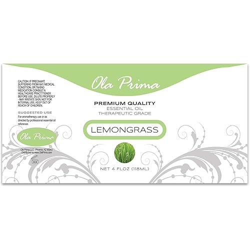 Ola Prima Oils 4oz - Lemongrass Essential Oil - 4 Fluid Ounces