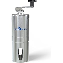 Pill Mill Pill Crusher - Crushes Multiple Tablets to a Fine Powder - Metal Pill Grinder - Tablet Pulverizer Suitable for Travel - Great Feeding Tube use and Pets